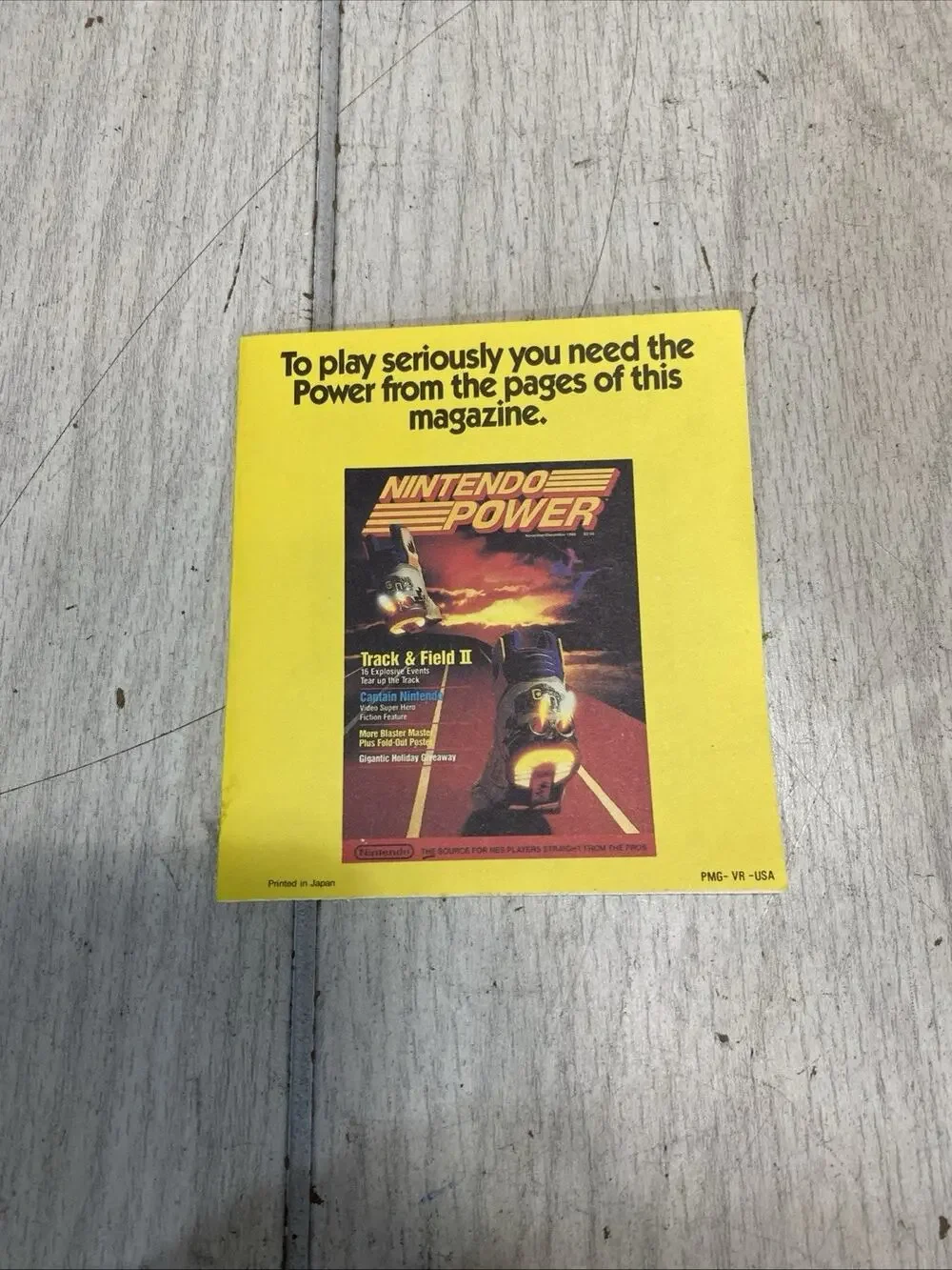 Nintendo Power Magazine NES Promo Yellow Insert Track & Field II Version